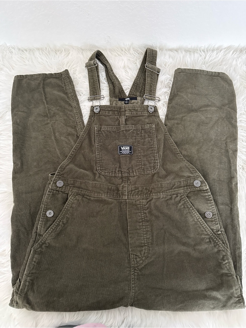 Vans Olive Green Corduroy Overalls - Picture 2 of 4